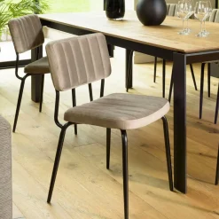 TIM Chaises Capitonnées|Chaises Velours|Chaise vintage en velours gris sombre