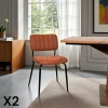 FAIRLIE Chaises Capitonnées|Chaises Contemporaines|Chaise vintage rouille (lot de 2)