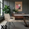 LIGURIE Chaises Contemporaines|Meubles De Cuisine·Chaises|Chaises tissu beige chiné accoudoirs larges (lot de 2)