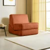 SAPPO Fauteuils En Tissu|Fauteuils Convertibles|Chauffeuse convertible cuivre velours, lit d'appoint