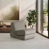 SAPPO Fauteuils En Tissu|Fauteuils Convertibles|Chauffeuse convertible gris velours, lit d'appoint