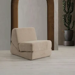 SAPPO Fauteuils En Tissu|Fauteuils Convertibles|Chauffeuse convertible gris velours, lit d'appoint