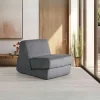 SAPPO Fauteuils En Tissu|Fauteuils Convertibles|Chauffeuse convertible gris orage velours, lit d'appoint