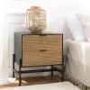 ALMEIRA Tables De Chevet Industrielles|Chevet 2 tiroirs bois noir et pin