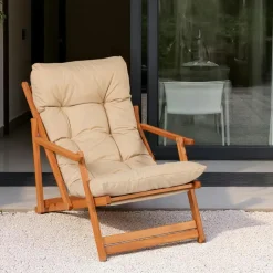 SORA Transats / Bains De Soleil|Chilienne beige pliante - grand confort