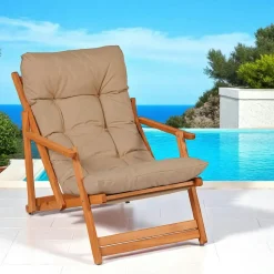 SORA Transats / Bains De Soleil|Chilienne beige pliante - grand confort