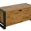 Docker Rangements Déco·Malles|Coffres En Bois|Coffre hévéa recyclé naturel et métal noirci 100X40X45cm