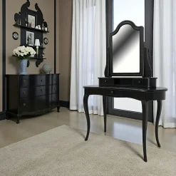 Tradition Meubles De Chambre·Coiffeuses|Coiffeuse miroir galbée hévéa 125x50x165cm