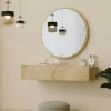 MARFA Consoles En Bois|Consoles En Bois|Coiffeuse murale scandinave avec miroir, 2 tiroirs