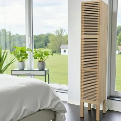 New Orléans Meubles De Salon·Colonnes De Rangement|Meubles De Rangement·Colonnes De Rangement|Colonne fermée Hévéa 3 portes Persiennes, 35x35x195cm NEW ORLEANS