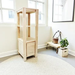 Olga Meubles De Salon·Colonnes De Rangement|Meubles De Rangement·Colonnes De Rangement|Colonne Hévéa 1 porte, 2 étagères 50x50x150cm