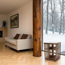 Maori Meubles De Salon·Colonnes De Rangement|Meubles De Rangement·Colonnes De Rangement|Colonne pivotante Hévéa 44x44x57,2cm