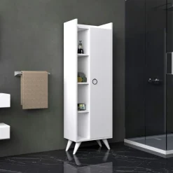 MARFA Meubles De Salle De Bains·Rangement Salle De Bains|Colonne salle de bains blanche, rangements mixtes