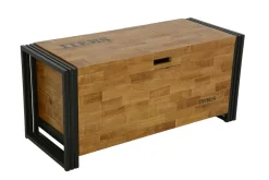 Docker Commodes Industrielles|Commodes En Bois|Commode / Chiffonnier hévéa recyclé naturel et métal noirci 3 tiroirs 60X40X110cm