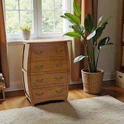 Tradition Commodes En Bois|Commode arrondie 4 tiroirs hévéa