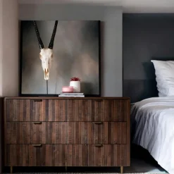 QUEENSTOWN Commodes En Bois|Commode bois recyclé brun 6 tiroirs