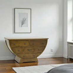 Tradition Commodes En Bois|Commode demi cercle hévéa massif 110x60cm