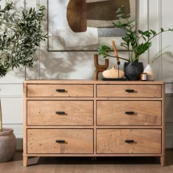 HANOI Commodes En Bois|Commode en bois recyclé FSC 6 tiroirs