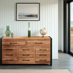 FERSCOTT 2 Commodes En Bois|Commode en chêne huilé 3 tiroirs