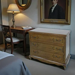 Tradition Commodes En Bois|Commode "France" Hévéa 3 tiroirs, pieds galbés 100x50x83cm