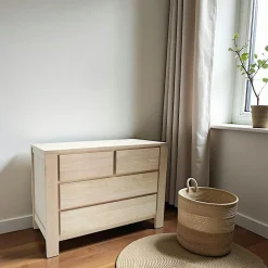 Olga Commodes En Bois|Commode Hévéa 4 tiroirs 110x50x80