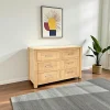 Attan Commodes Scandinaves|Commodes En Bois|Commode moderne 6 tiroirs bois massif hévéa