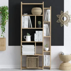 BYRON Commodes Blanches|Commodes En Bois|Commode moderne effet chêne 4 tiroirs blancs