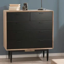 Palmeira Commodes Industrielles|Commodes En Bois|Commode noire bois massif