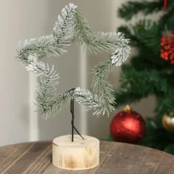 Décorations De Noël·Toute La Déco De Noël|Objets Décoration·Accessoires De Décoration|Composition de table étoile et plantes artificielles