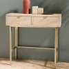 CORDOUE Consoles Avec Tiroirs|Consoles Avec Tiroir|Console 2 tiroirs pieds et poignées dorés