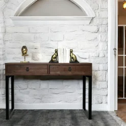 SAMOA Consoles En Bois|Consoles En Bois|Console bois brun recyclé 2 tiroirs