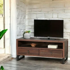 SAMOA Consoles En Bois|Consoles En Bois|Console bois brun recyclé 2 tiroirs