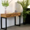 BRISBANE Univers Déco·Loft Industriel|Consoles Industrielles|Console bois recyclé 2 tiroirs