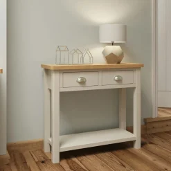 BATH Consoles En Bois|Consoles En Bois|Console de salon en bois finition gris clair