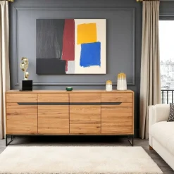 BATH Consoles En Bois|Consoles En Bois|Console de salon en bois finition gris clair