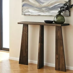 SITIA Consoles En Bois|Consoles En Bois|Console d'entrée en bois marron - 3 pieds