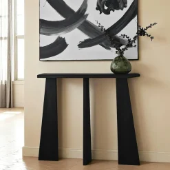 SITIA Consoles En Bois|Consoles En Bois|Console d'entrée en bois marron - 3 pieds