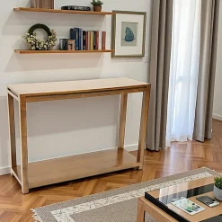 Olga Consoles En Bois|Consoles En Bois|Console double plateaux hévéa 115CM