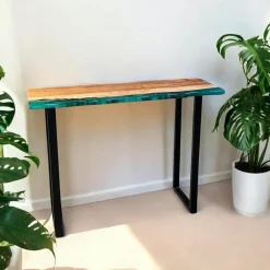 BORA Consoles En Bois|Consoles En Bois|Console epoxy noir et bois d'acacia