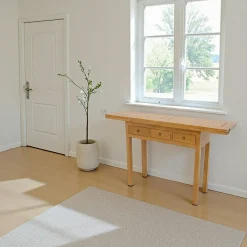 Helena Consoles Avec Tiroirs|Consoles Avec Tiroir|Console extensible en table à tiroirs hévéa 140cm