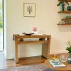 Olga Consoles En Bois|Consoles En Bois|Console Hévéa 2 niches intégrées dans son double plateaux 110x40x78cm