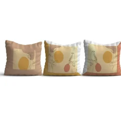 IZMIR Textile·Coussins|Coussin déco – fleurs et oiseaux (lot de 3)