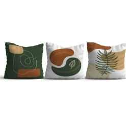 IZMIR Textile·Coussins|Coussin déco – fleurs et oiseaux (lot de 3)