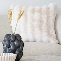 BRUGES Textile·Coussins|Coussin en fausse fourrure blanche