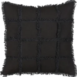Textile·Coussins|Coussin noir avec damier