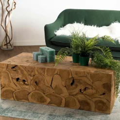 OTTAWA Bouts De Canapé En Bois|Cube en bois de teck