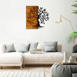 Décorations Murales|Décoration murale en métal et bois – arbre de vie