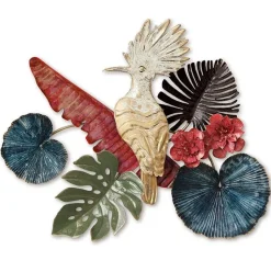 Décorations Murales|Décoration murale en métal avec miroir rond et bateaux dorés