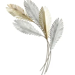 Décorations Murales|Décoration murale en métal bouquet blanc et or