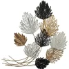 Décorations Murales|Décoration murale en métal feuilles noir, blanc et or